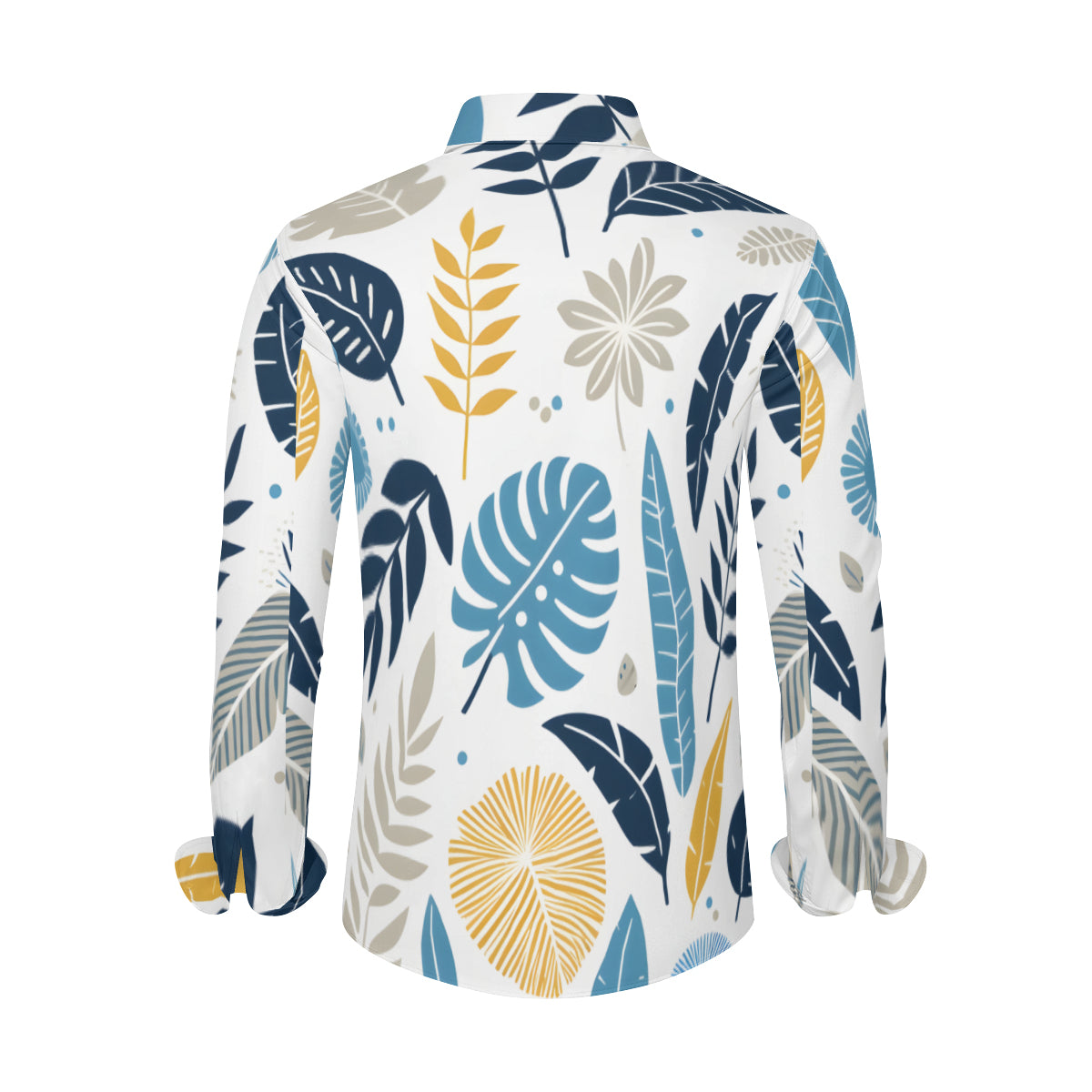 Tropical Leaf Long Sleeves Men's Shirt