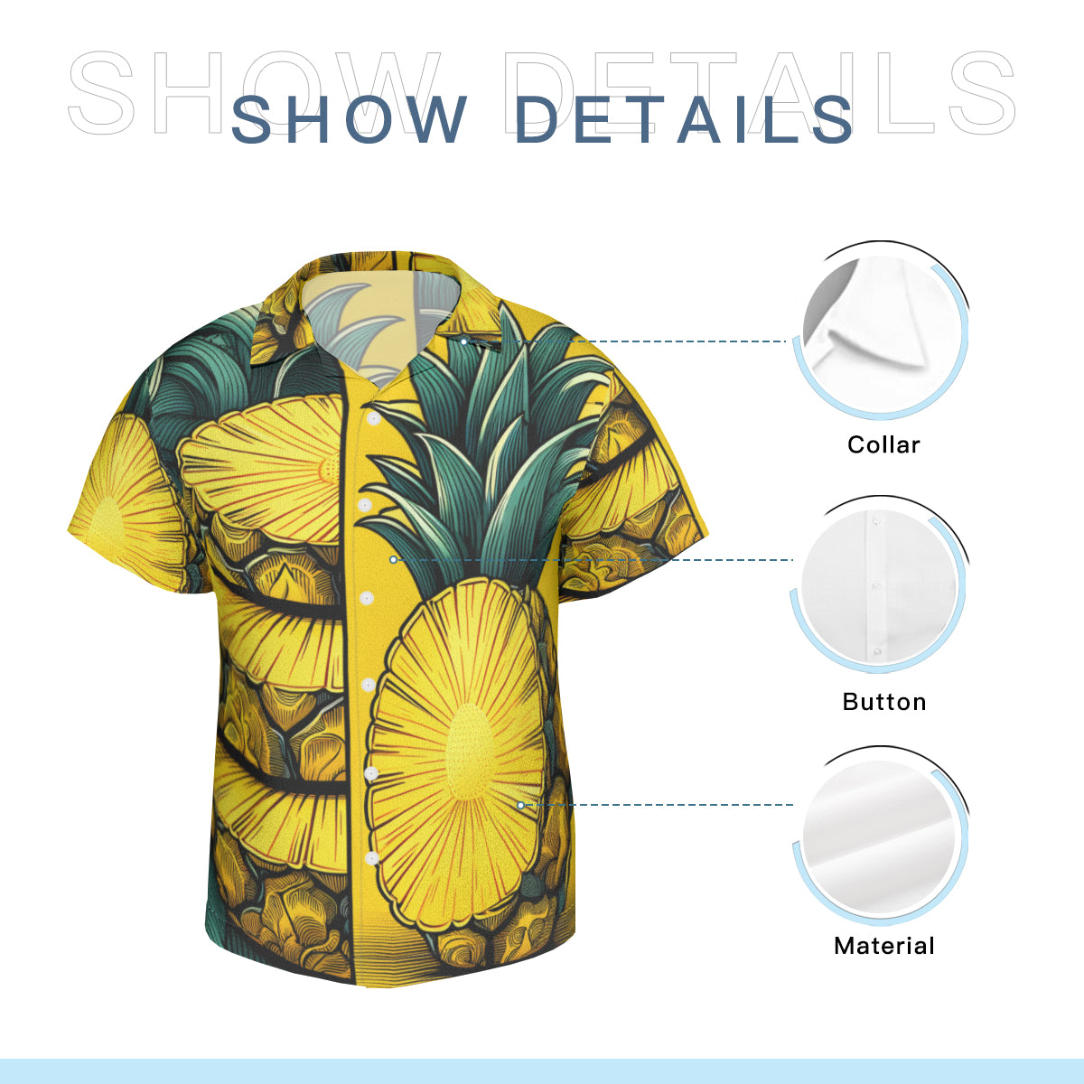 Pineapple Slices Short Sleeves Men's Shirt