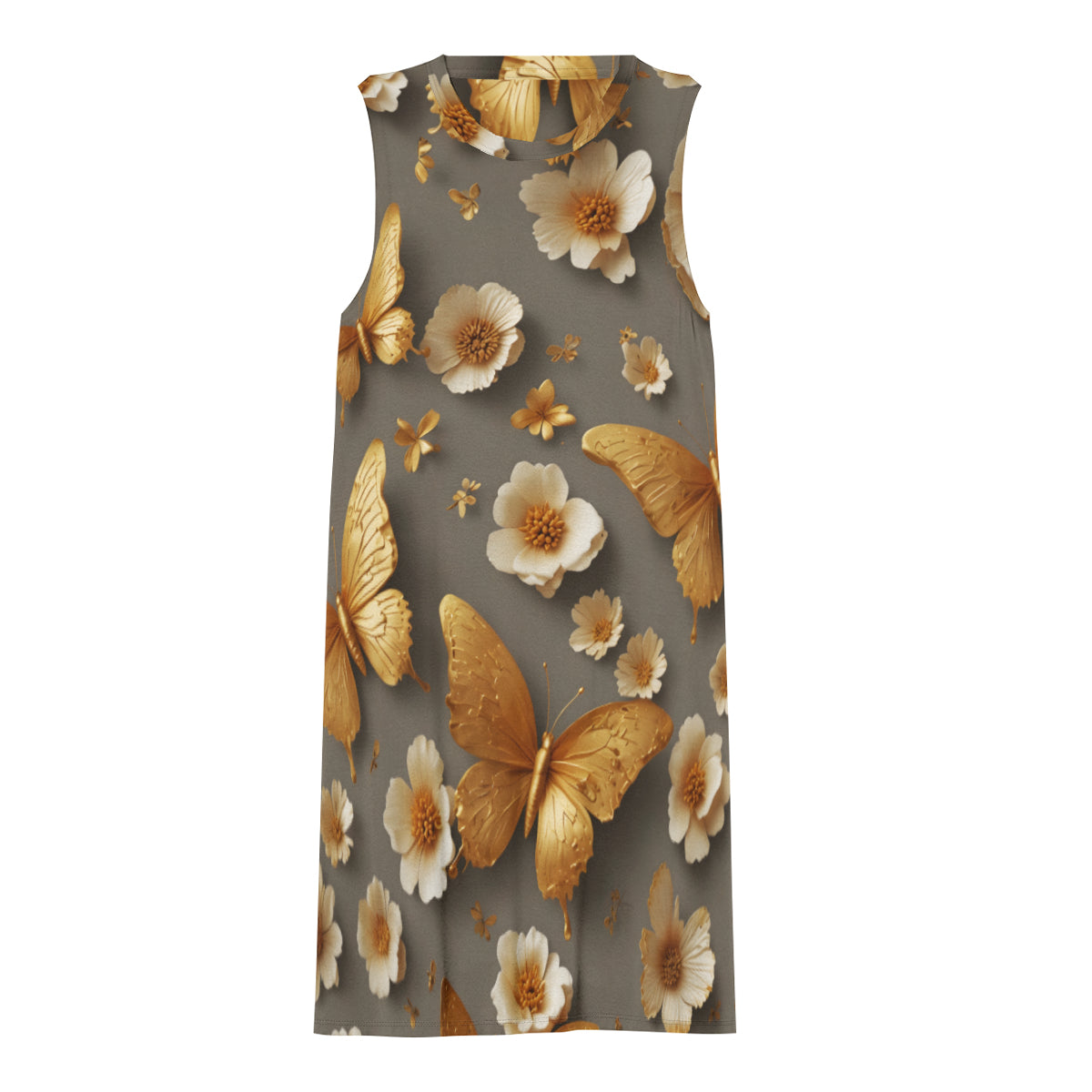 Golden Butterflies Women's Casual Dress | Polyester