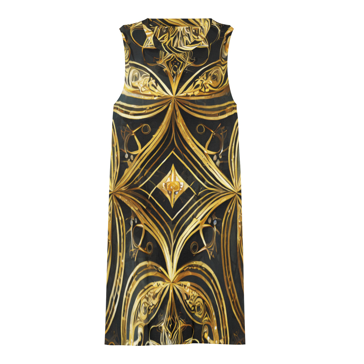 Elegant Gold Women's Casual Dress | Polyester