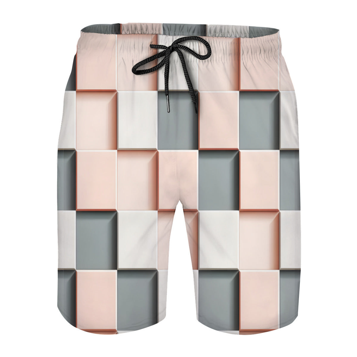 Abstract Square Men's Beach Shorts (Not Mesh Lined) | Polyester