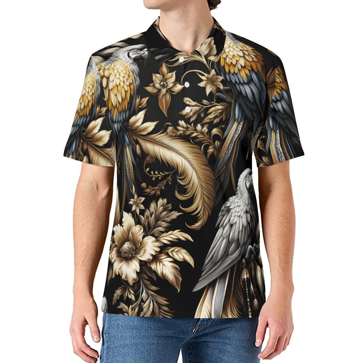 Parrot Men's Premium European Size POLO Shirt | 95% Polyester+5% Spandex