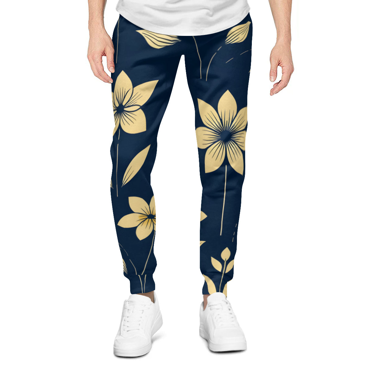 Floral Men's Adult Hoodie Set (Double-Layer Hood) | Health Fabric