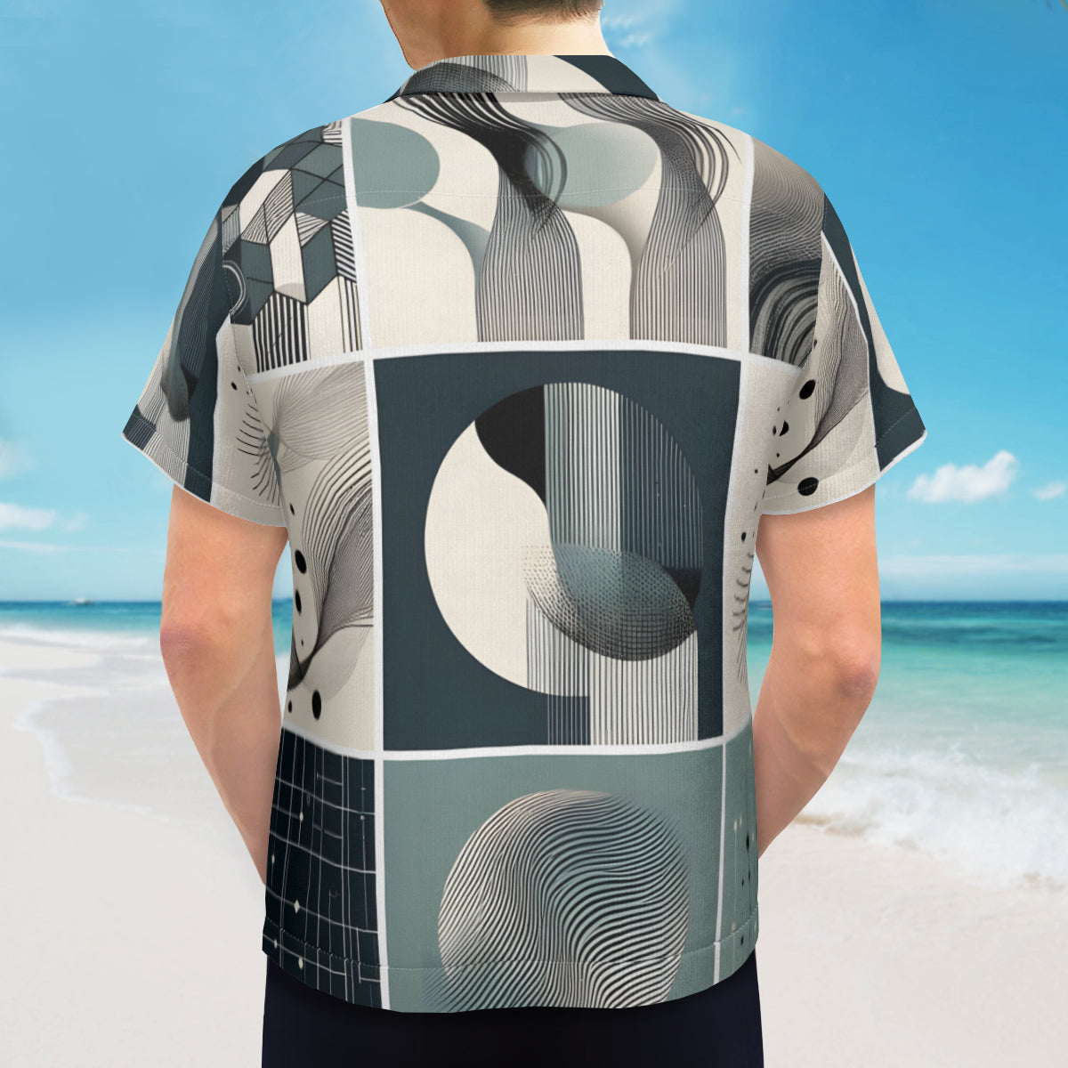 Abstract Shapes Short Sleeves Men's Shirt