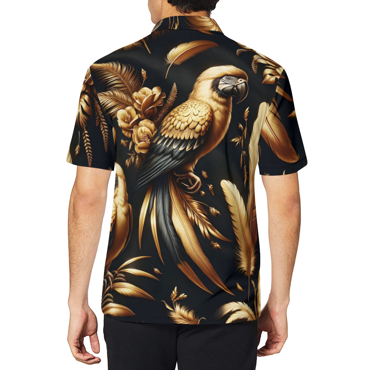 Golden Parrot Men's Premium European Size POLO Shirt | 95% Polyester+5% Spandex