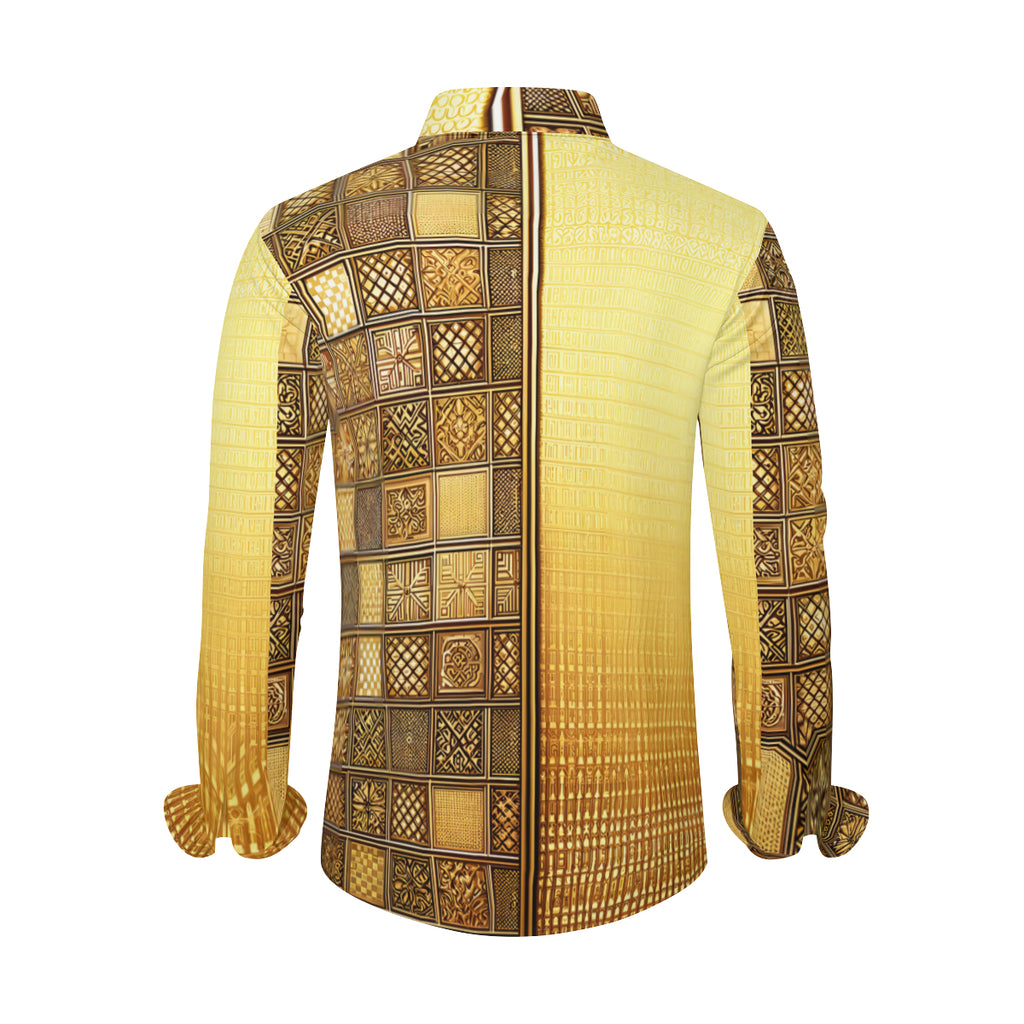 Golden Long Sleeves Men's Shirt