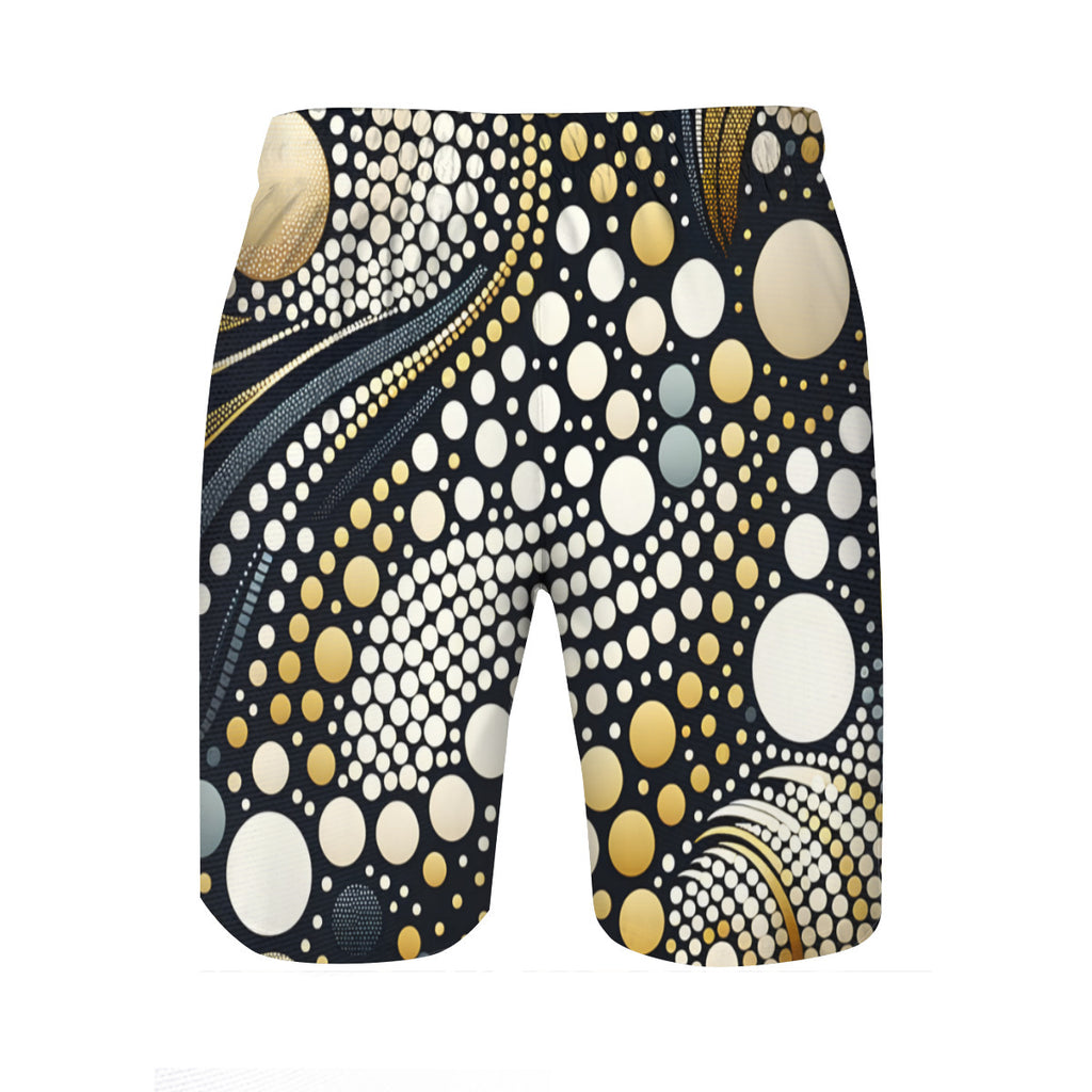 Abstract Dotted Men's Beach Shorts (Not Mesh Lined) | Polyester