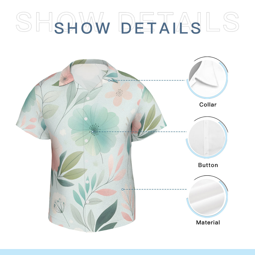 Minimalistic Floral Short Sleeves Men's Shirt