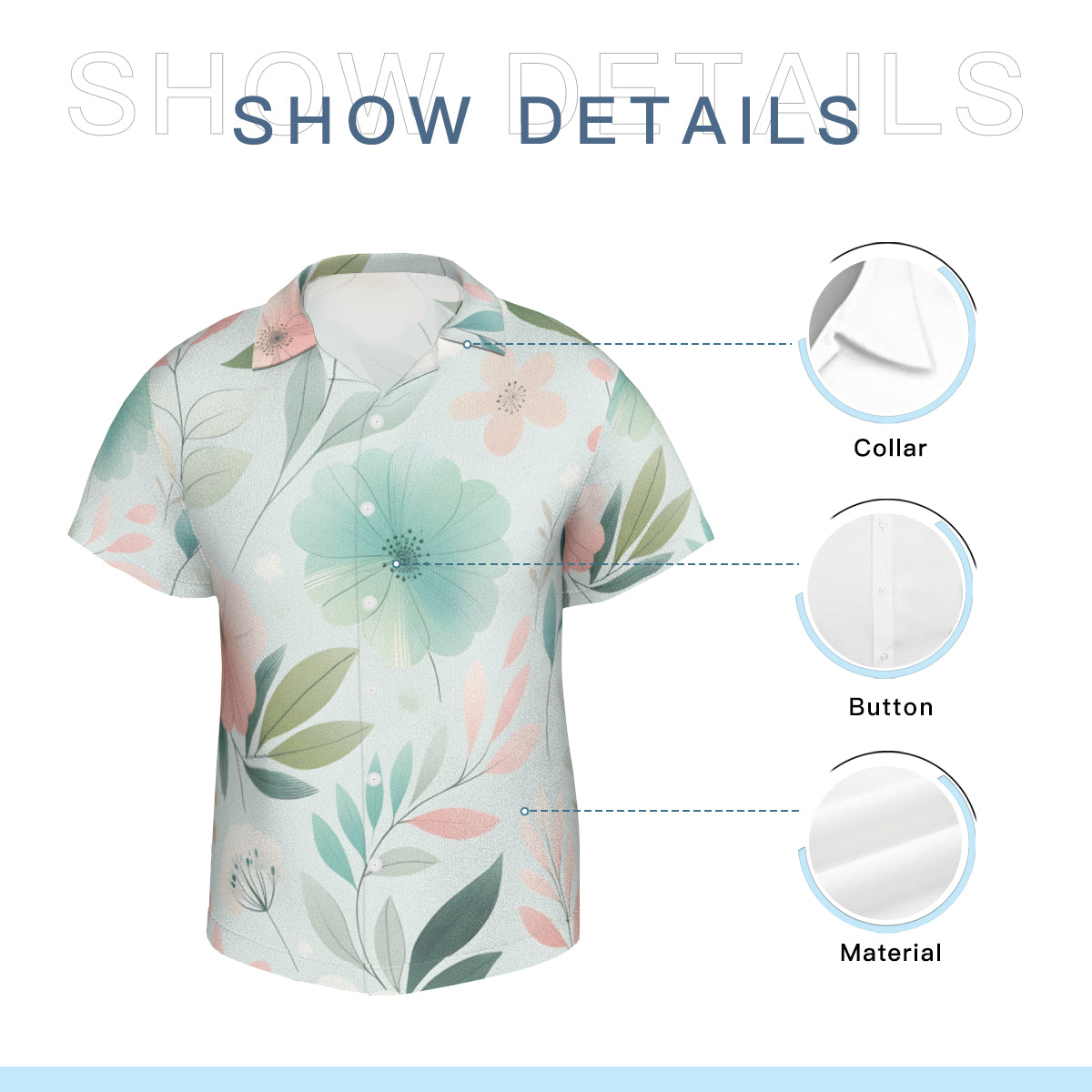 Minimalistic Floral Short Sleeves Men's Shirt