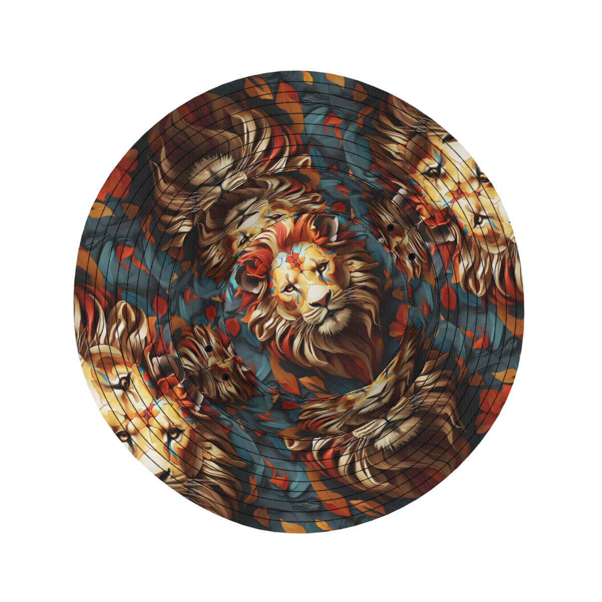Lion Double-Sided Unisex Polyester Bucket Hat