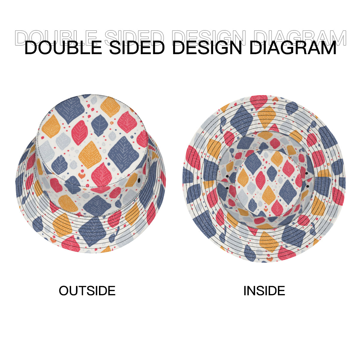 Abstract Denim Double-Sided Unisex Polyester Bucket Hat