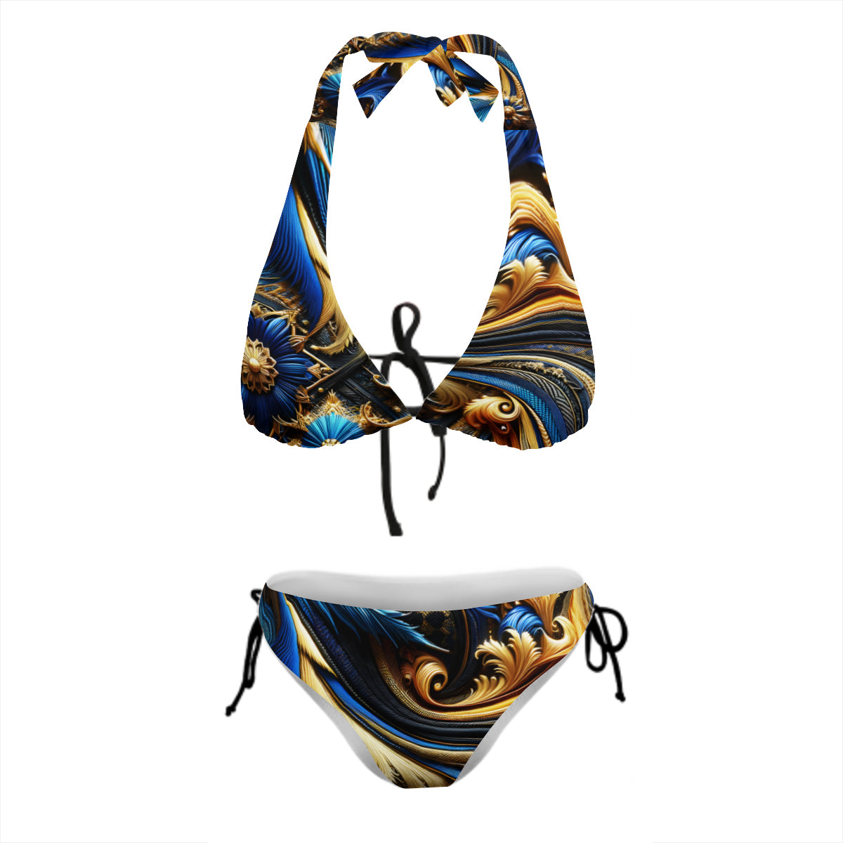 Royal Blue Gold Bikini Women Wear
