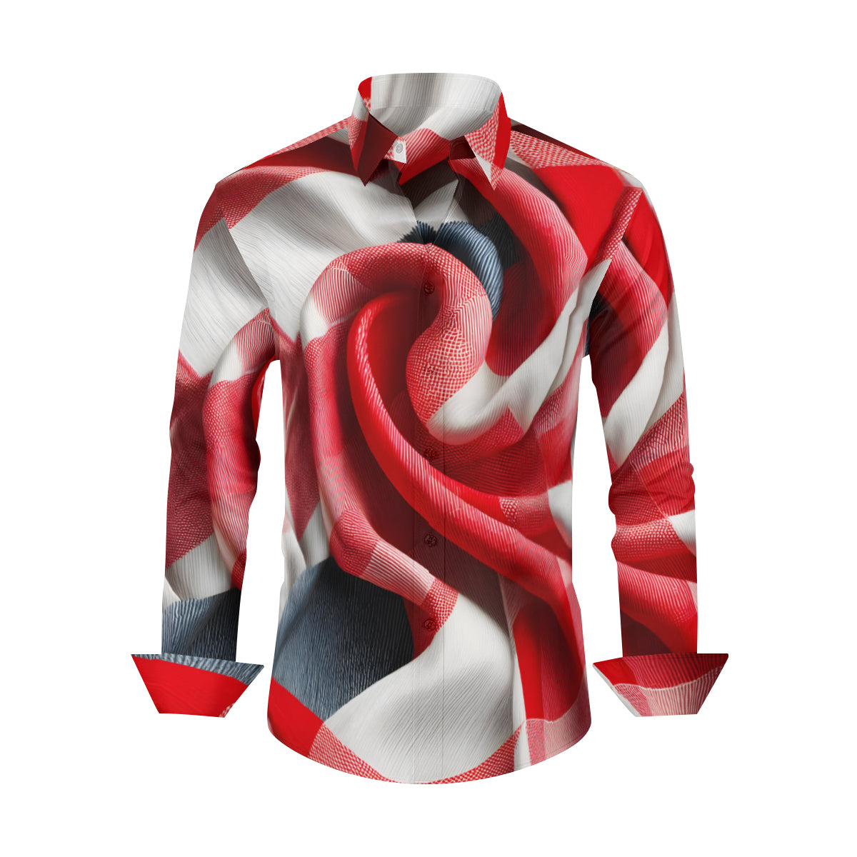 Red And White Gingham Checks Short Sleeves Men's Shirt