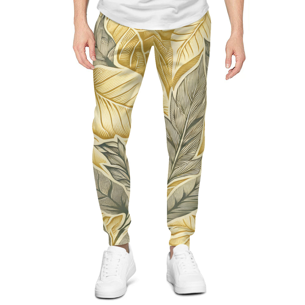 Golden Leaves Men's Adult Hoodie Set (Double-Layer Hood) | Health Fabric