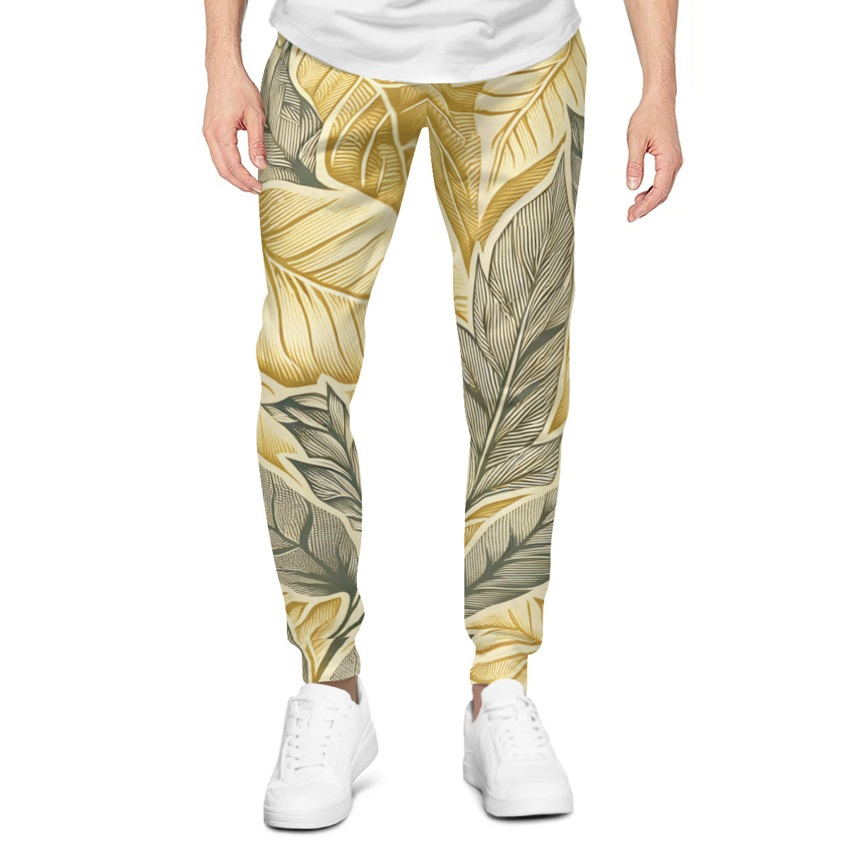 Golden Leaves Men's Adult Hoodie Set (Double-Layer Hood) | Health Fabric