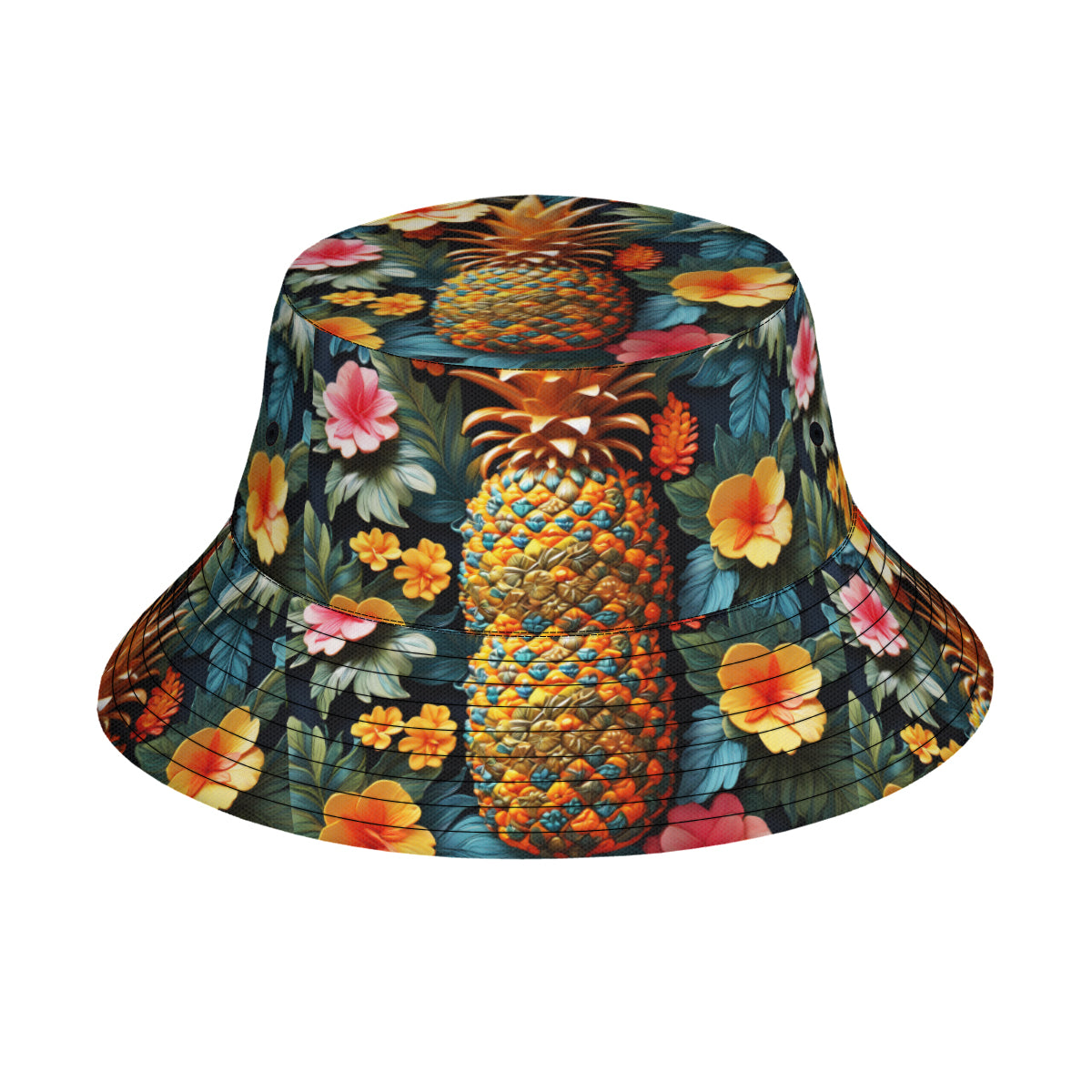 3D Pineapple Double-Sided Unisex Polyester Bucket Hat