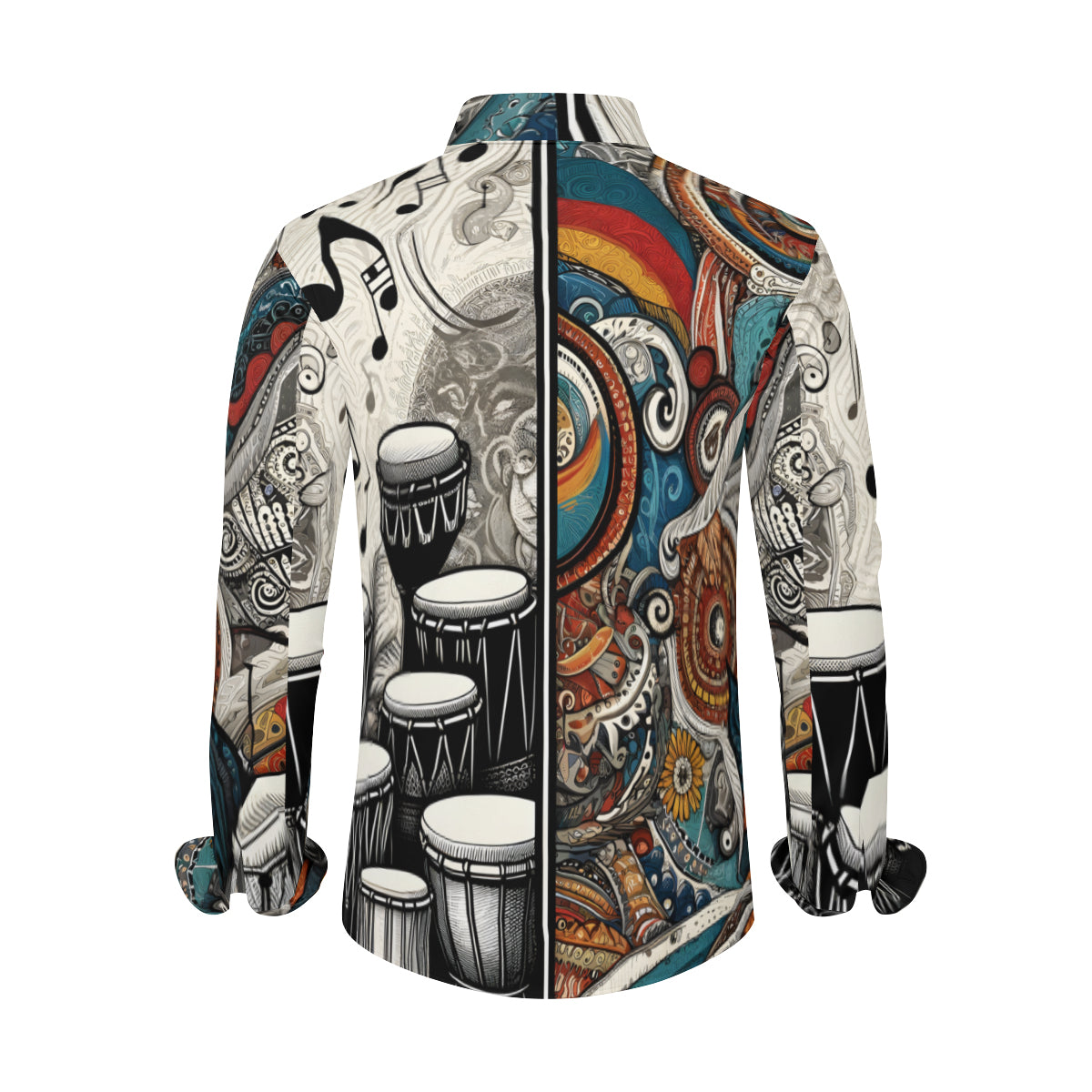 Musical Floral Long Sleeves Men's Shirt