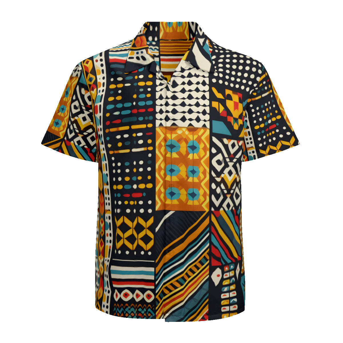 Africa Pattern Short Sleeves Men's Shirt