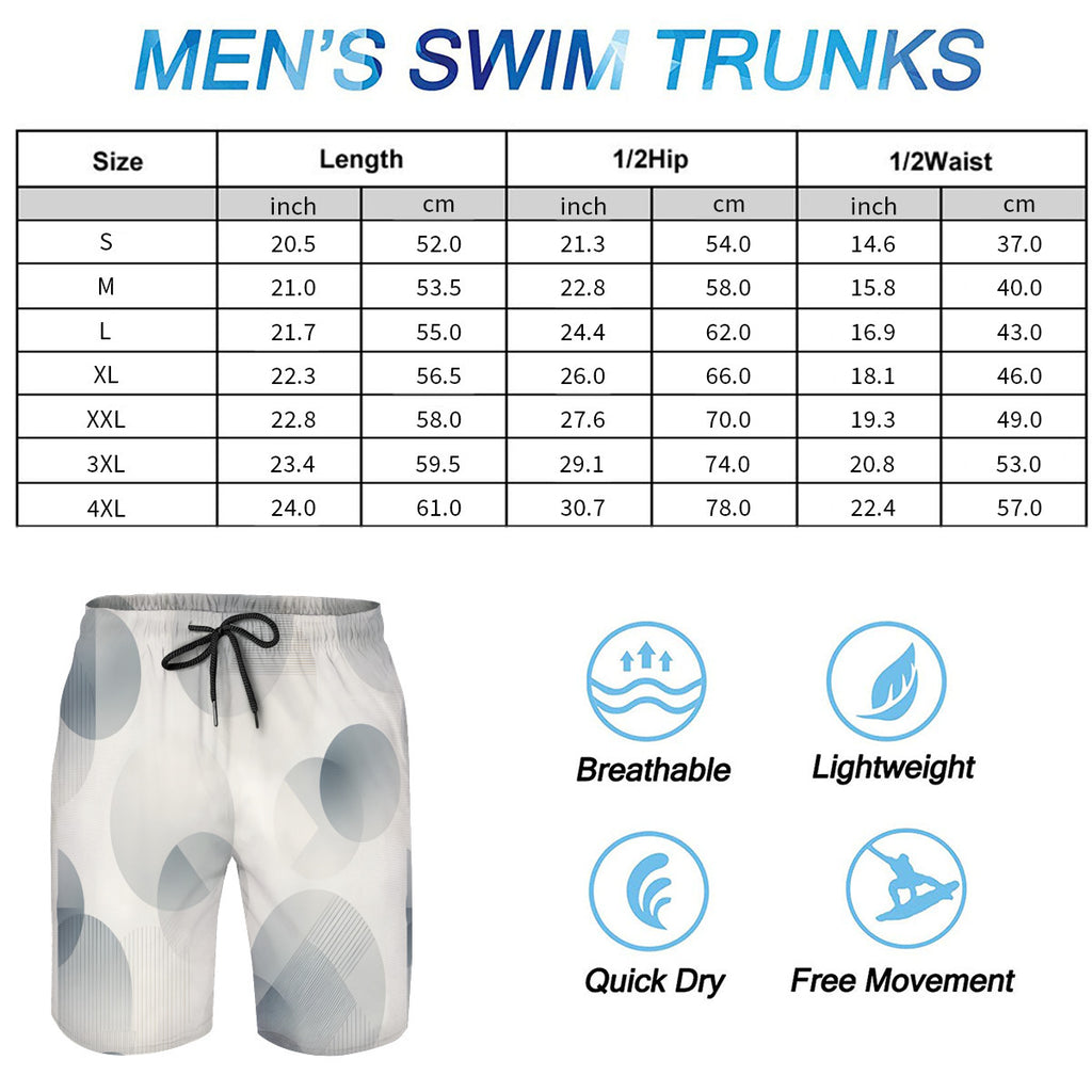 Minimalistic Men's Beach Shorts (Not Mesh Lined) | Polyester