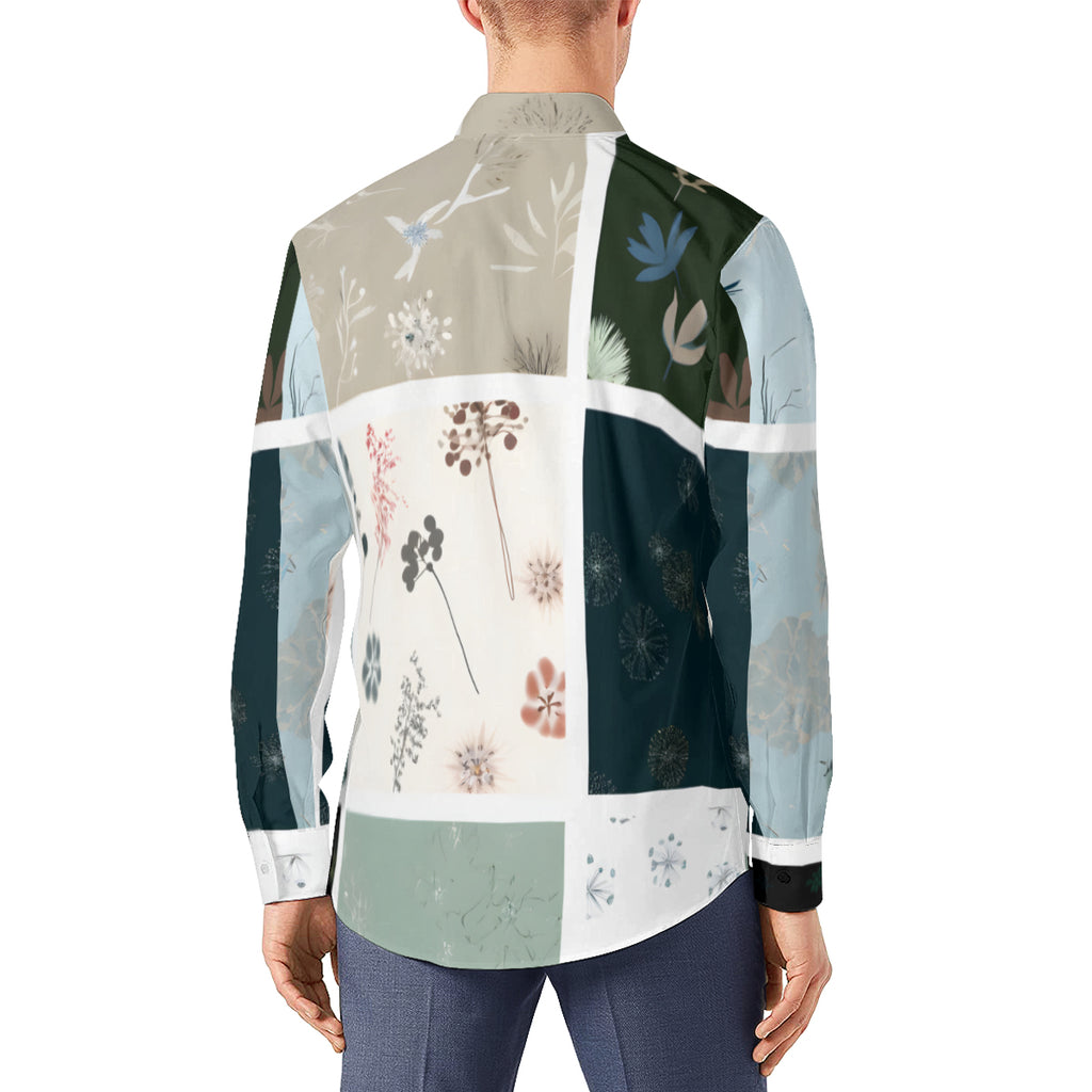 Minimalistic Geometric Long Sleeves Men's Shirt