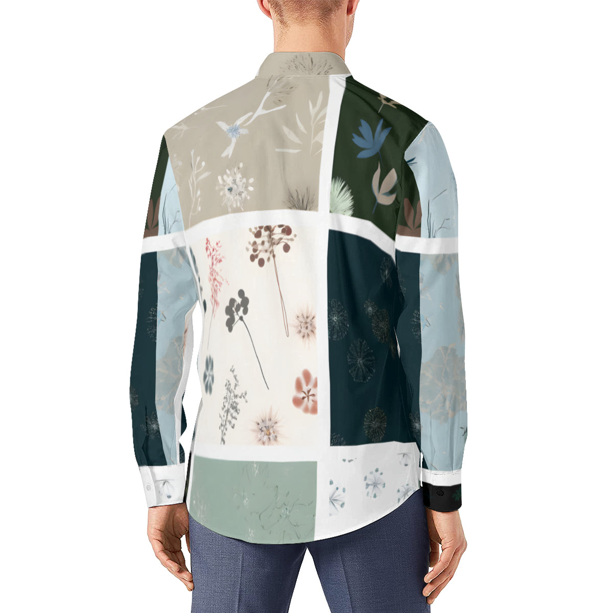 Minimalistic Geometric Long Sleeves Men's Shirt
