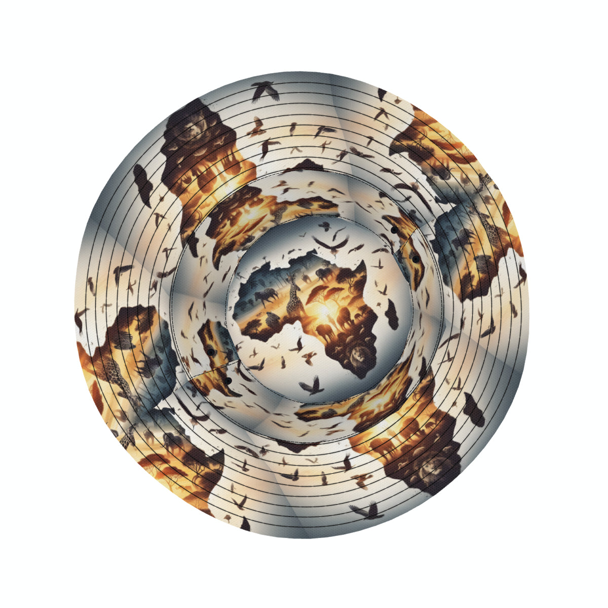 African Animals Sunset Double-Sided Unisex Polyester Bucket Hat