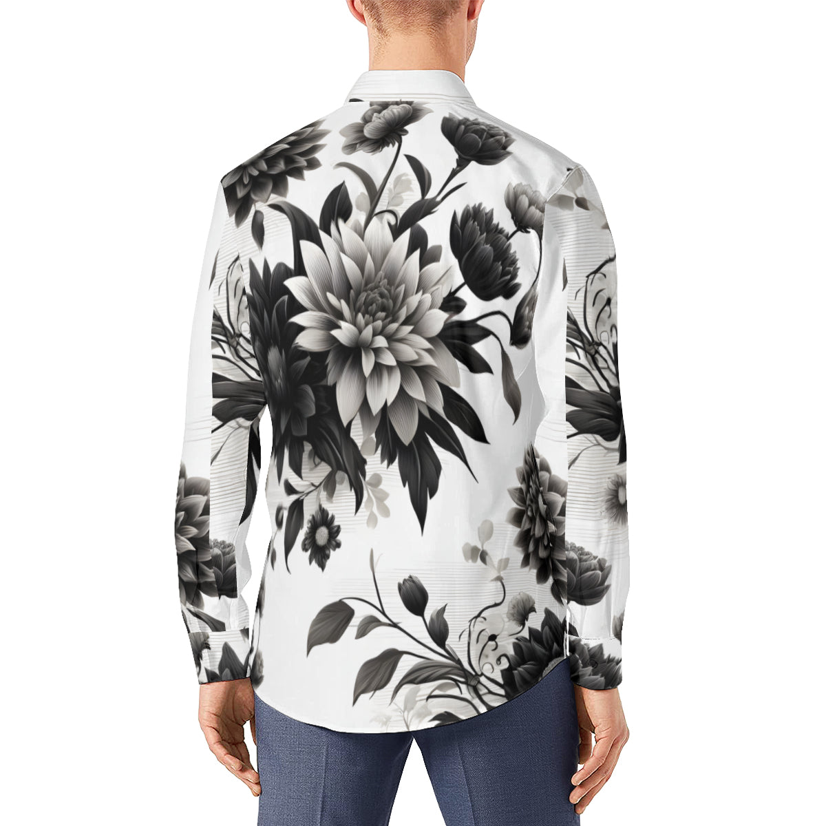 Musical Floral Long Sleeves Men's Shirt