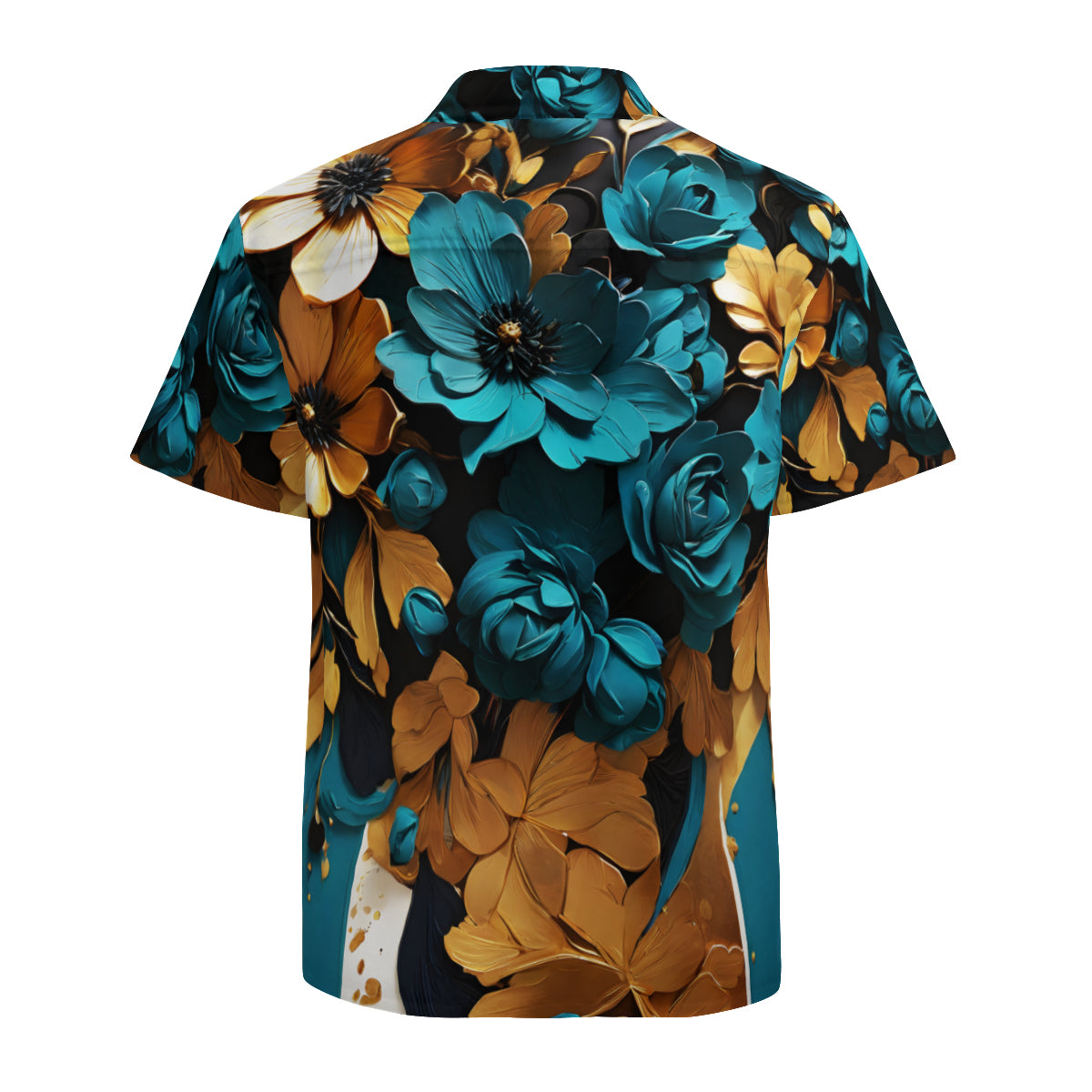 Vibrant Teal Short Sleeves Men's Shirt