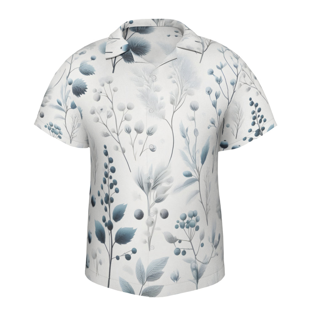 Minimalistic Floral Short Sleeves Men's Shirt