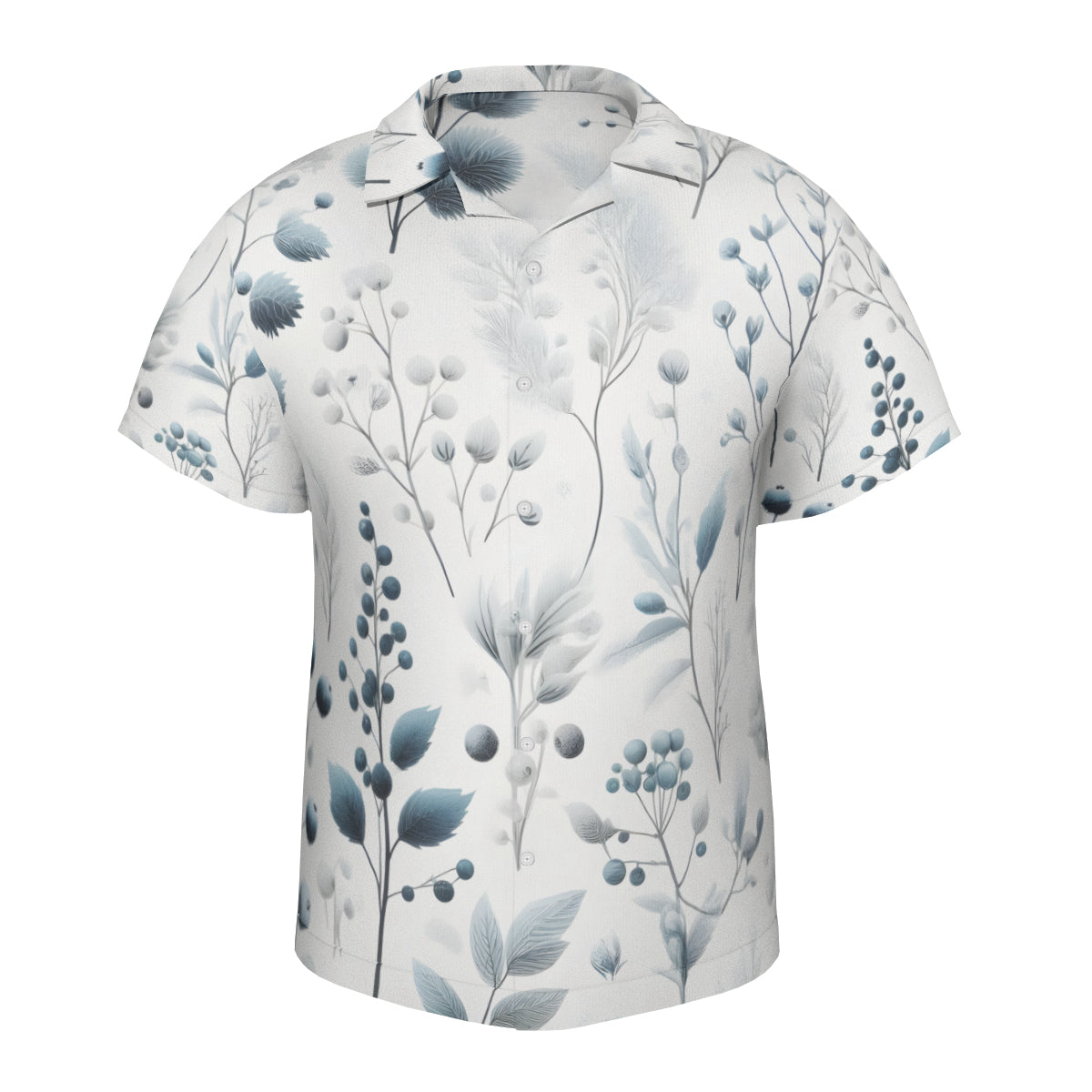 Minimalistic Floral Short Sleeves Men's Shirt