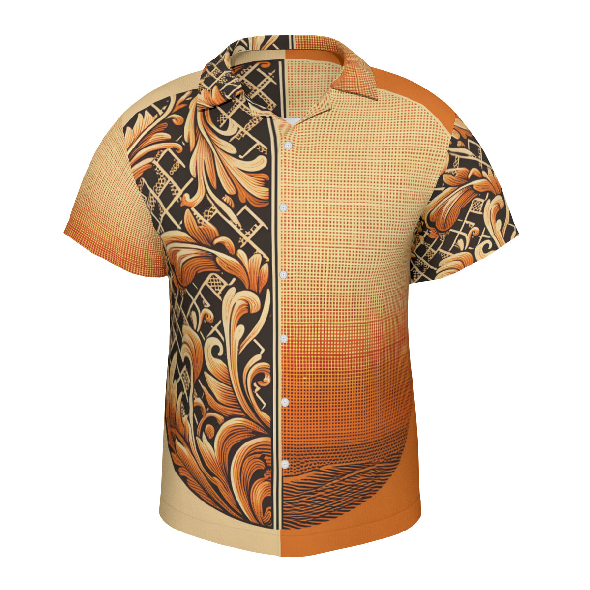 Orange Short Sleeves Men's Shirt