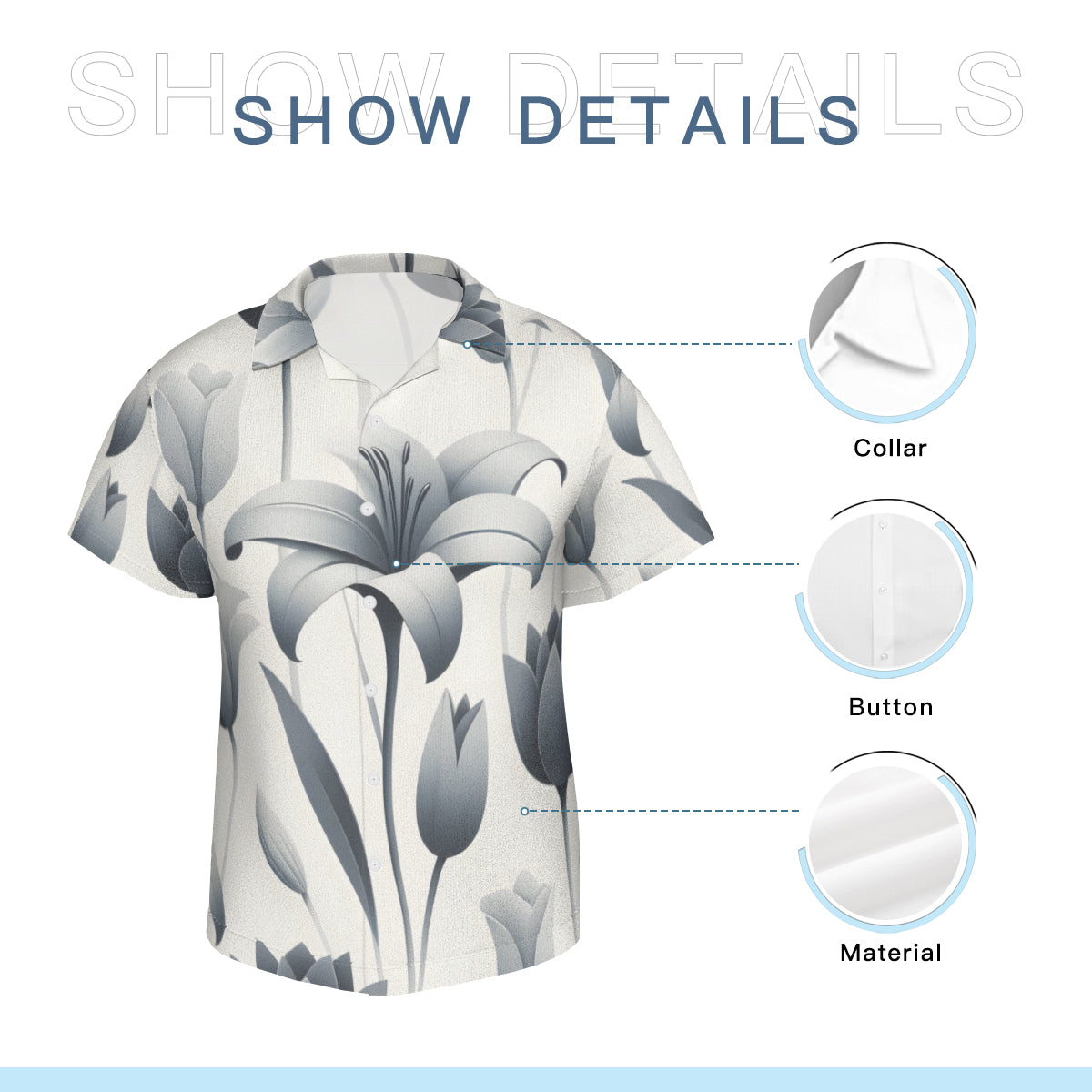 Minimalistic Floral Short Sleeves Men's Shirt