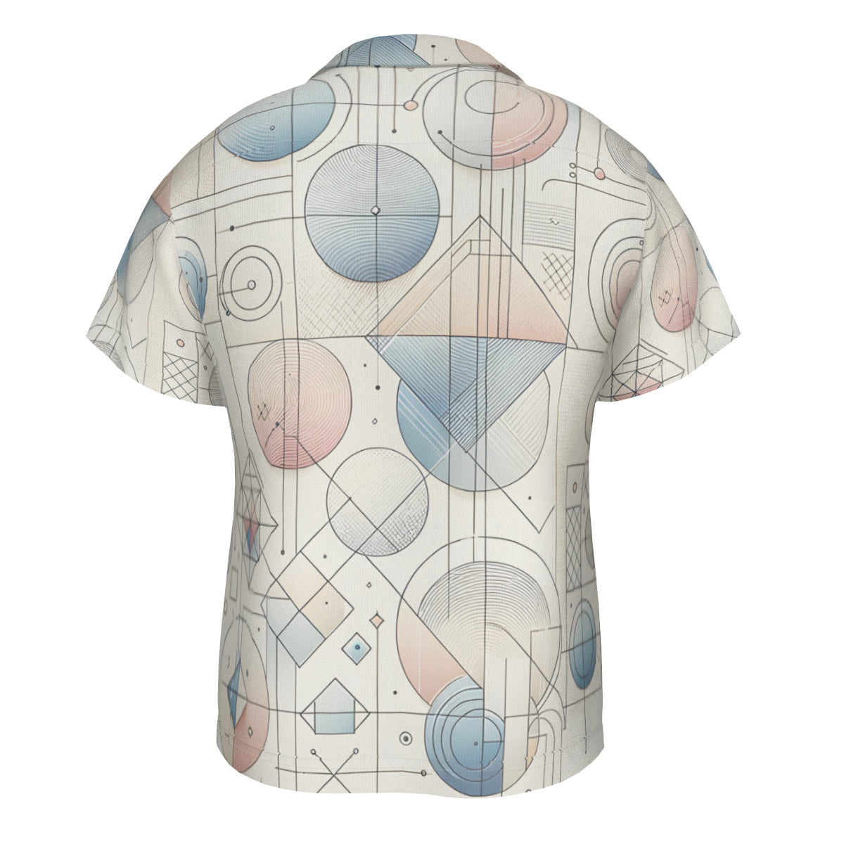 Minimalistic Geometric Shapes Short Sleeves Men's Shirt