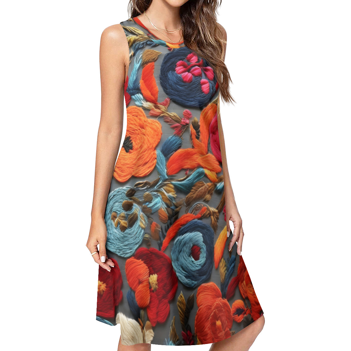 Thread Pattern Women's Casual Dress | Polyester