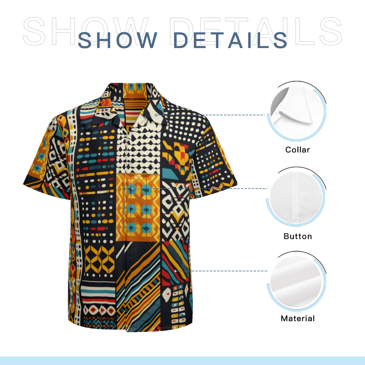 Africa Pattern Short Sleeves Men's Shirt