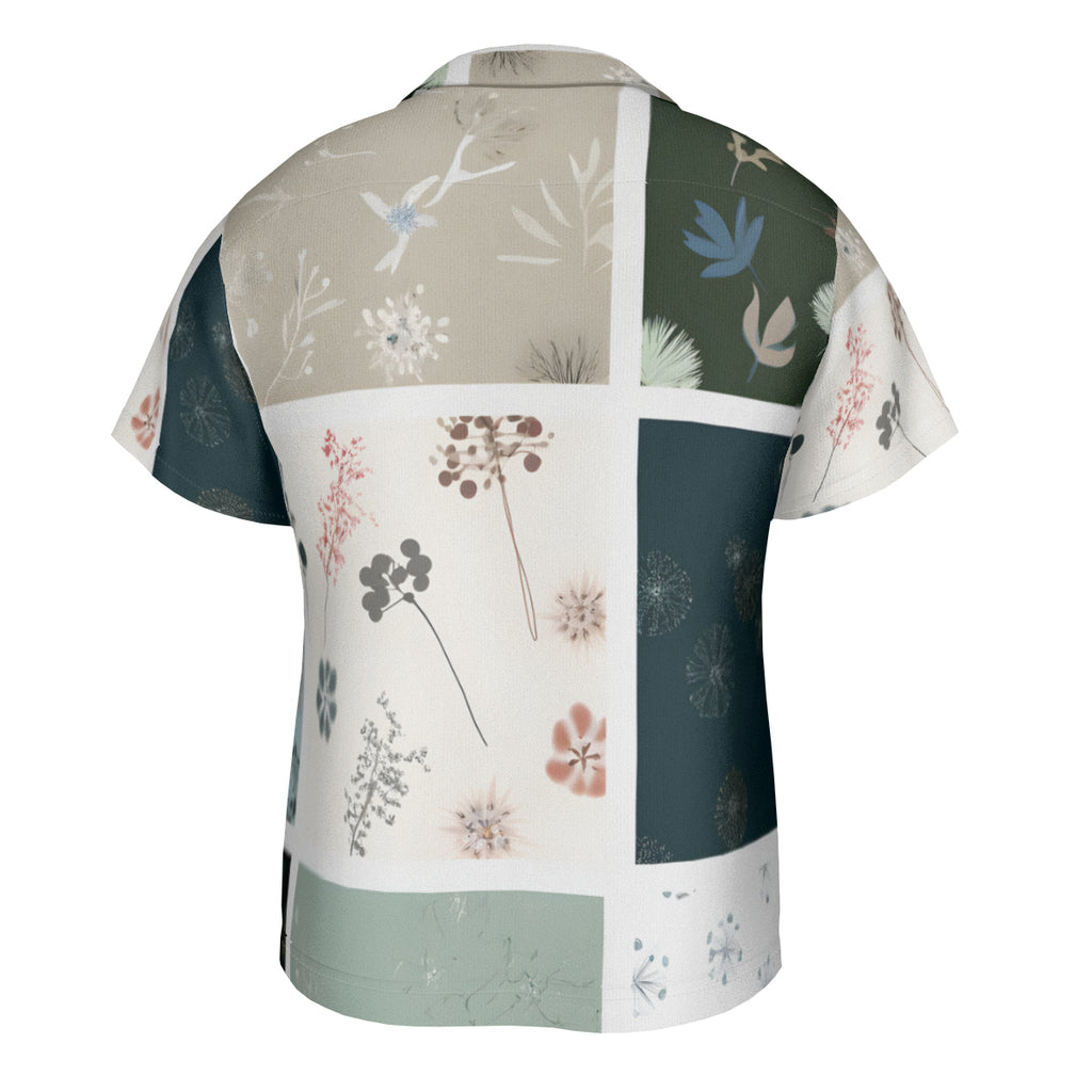 Minimalistic Floral Short Sleeves Men's Shirt