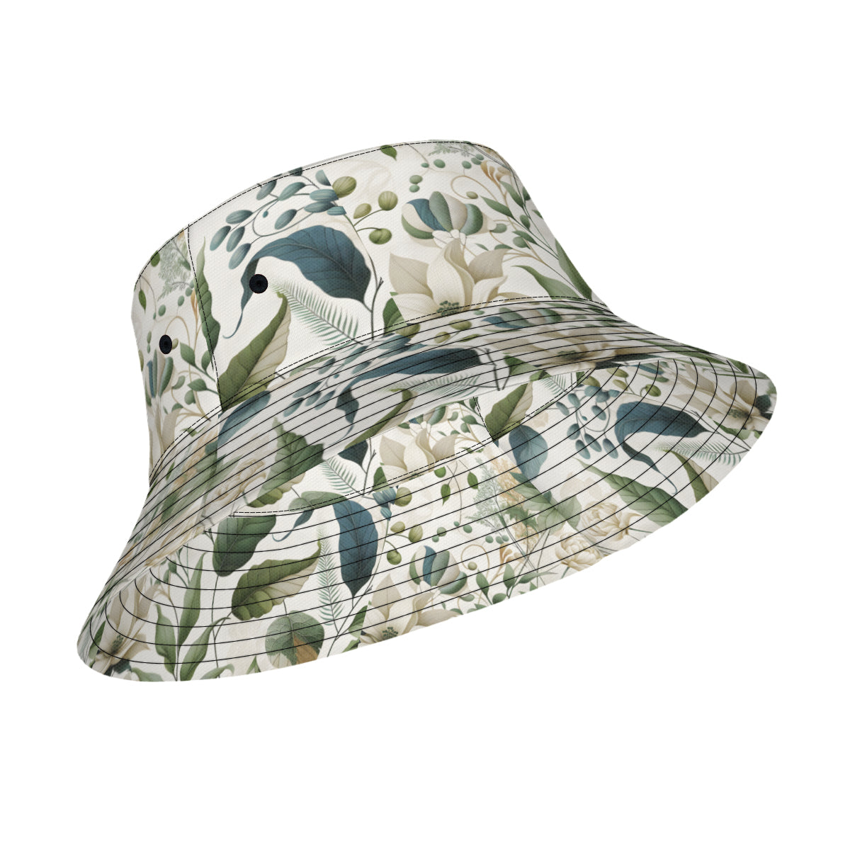 Minimalistic Floral Double-Sided Unisex Polyester Bucket Hat