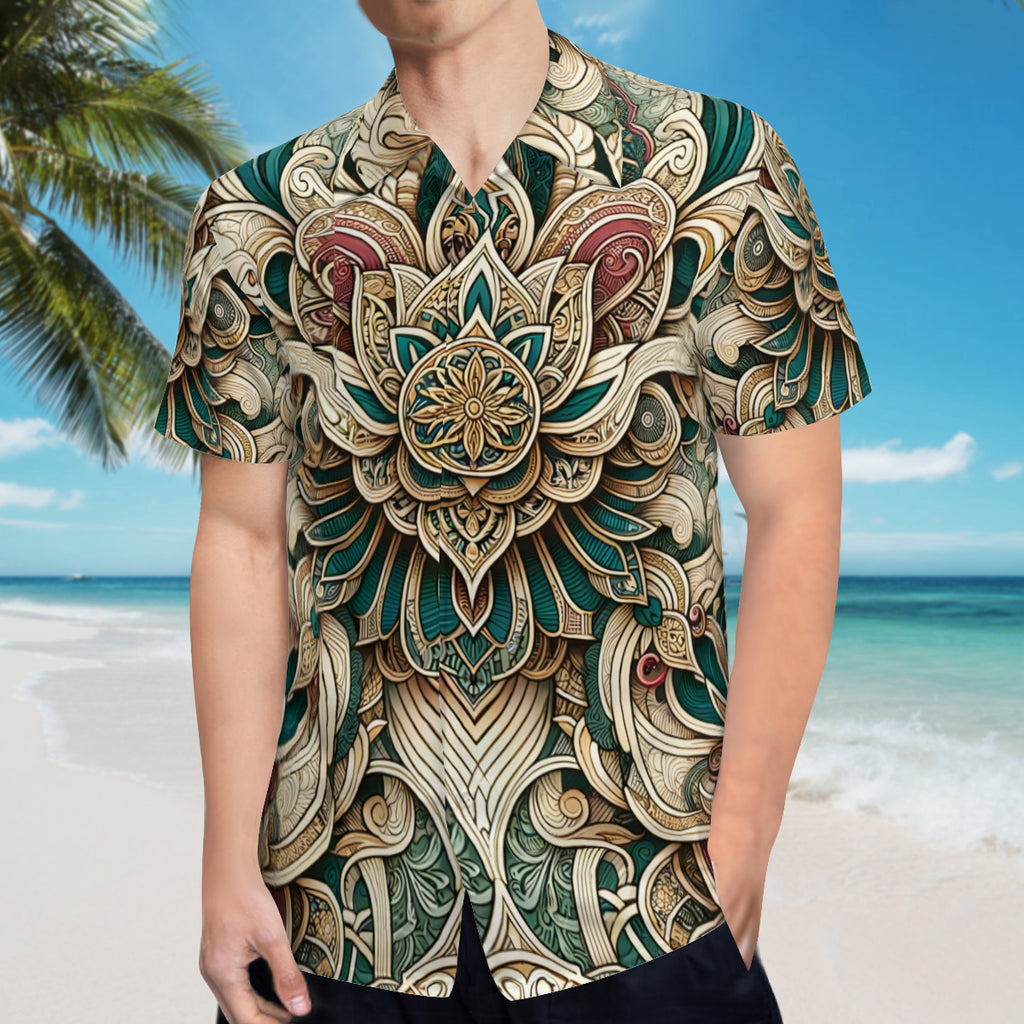 Intricate Luxury Pattern Short Sleeves Men's Shirt