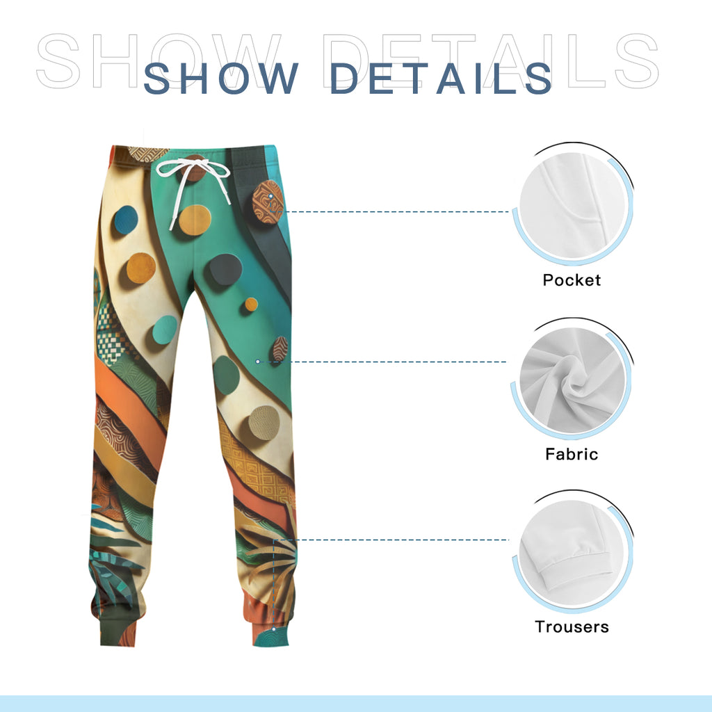 Paper Collage Men's Adult Hoodie Set (Double-Layer Hood) | Health Fabric