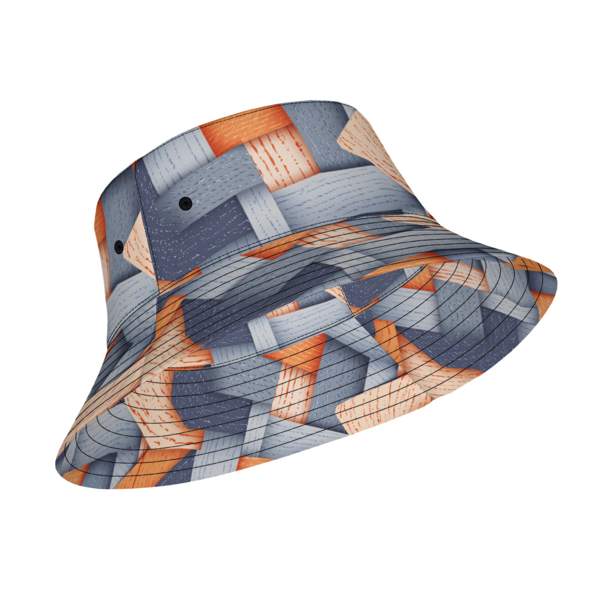 Abstract Denim Double-Sided Unisex Polyester Bucket Hat