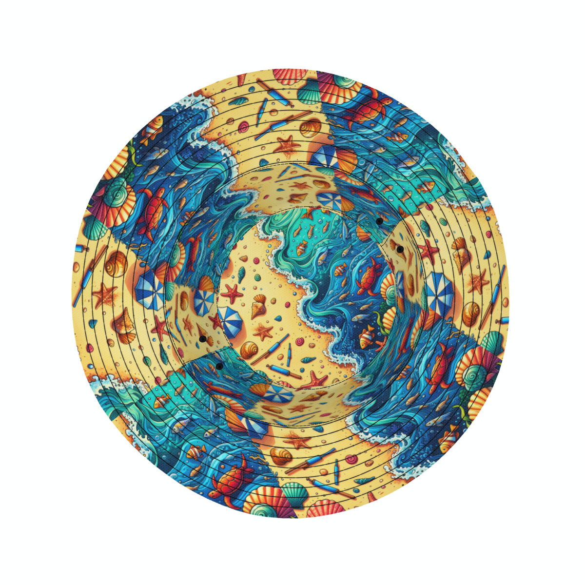 Ocean And Beach Double-Sided Unisex Polyester Bucket Hat
