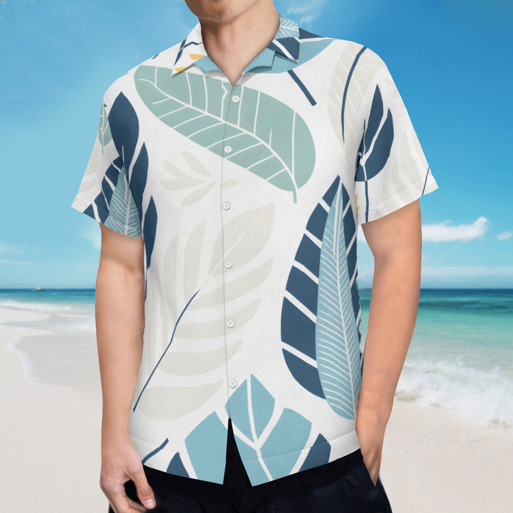 Tropical Leaf Short Sleeves Men's Shirt