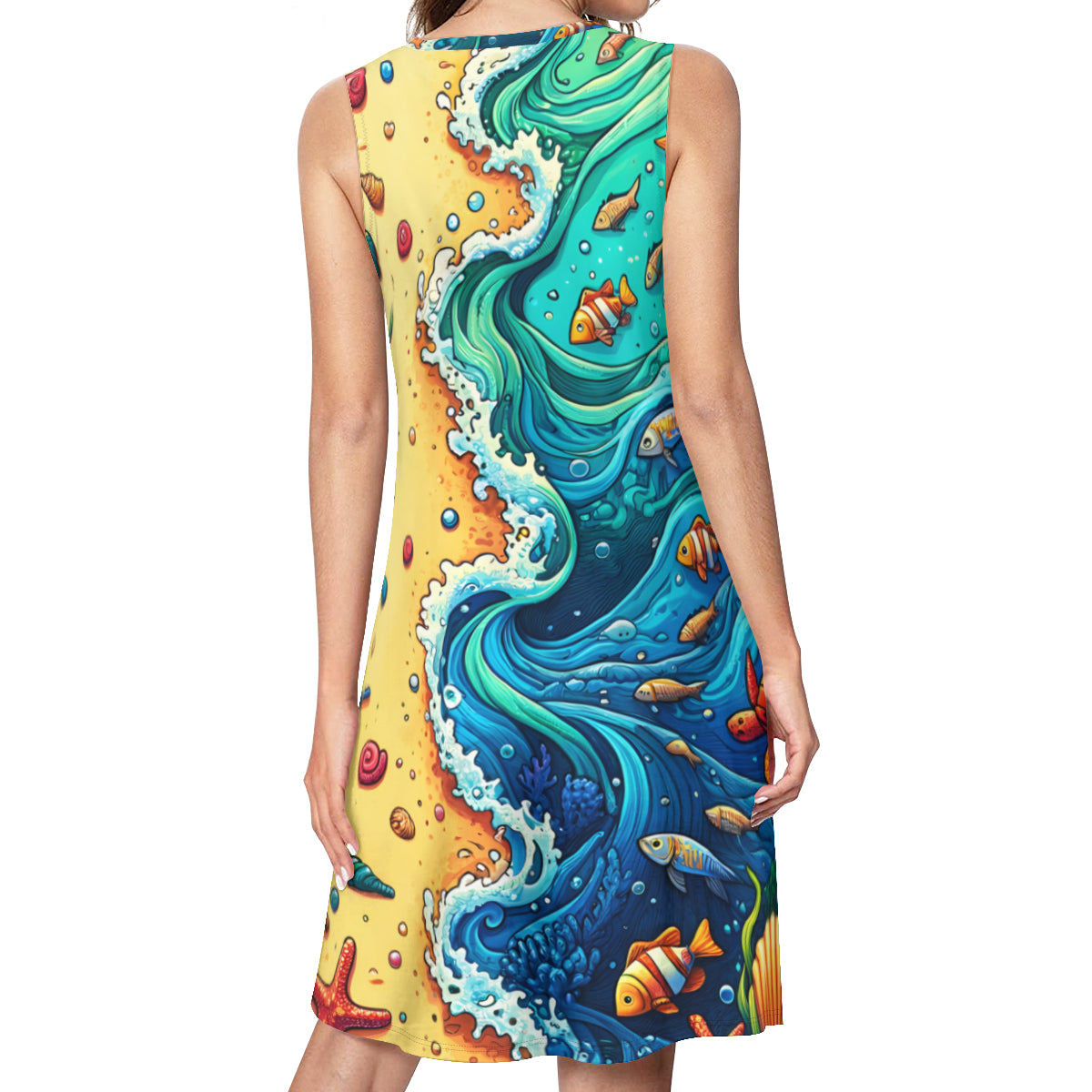Ocean Waves Women's Casual Dress | Polyester