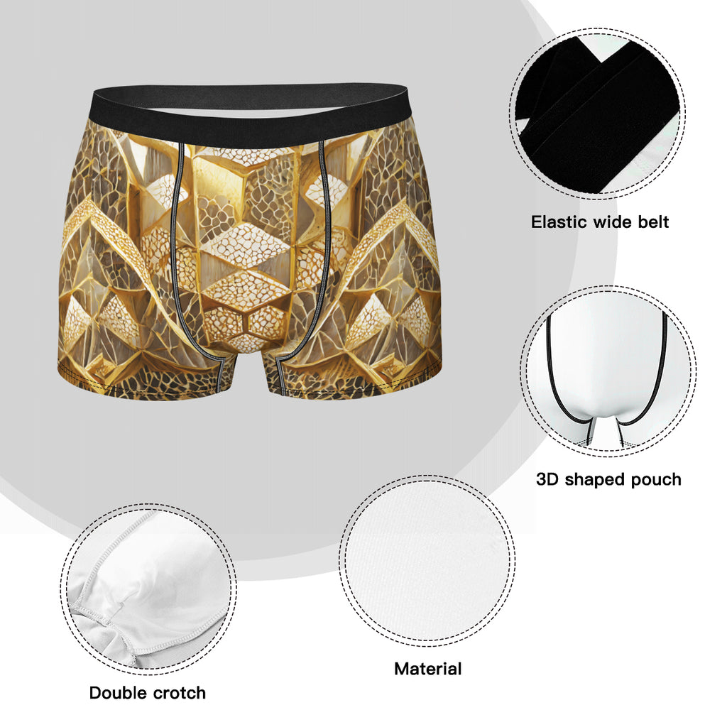 Golden Architechtural Design  Men's Underwear (Multi-Faceted Design)