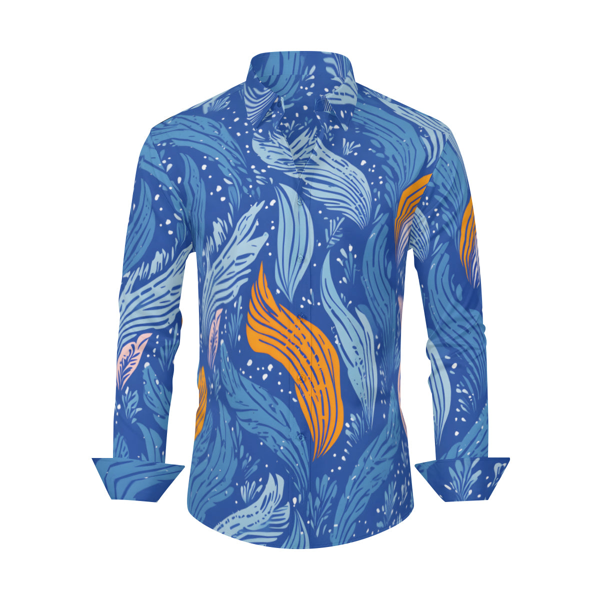 Abstract Floral Classic Long Sleeves Men's Shirt