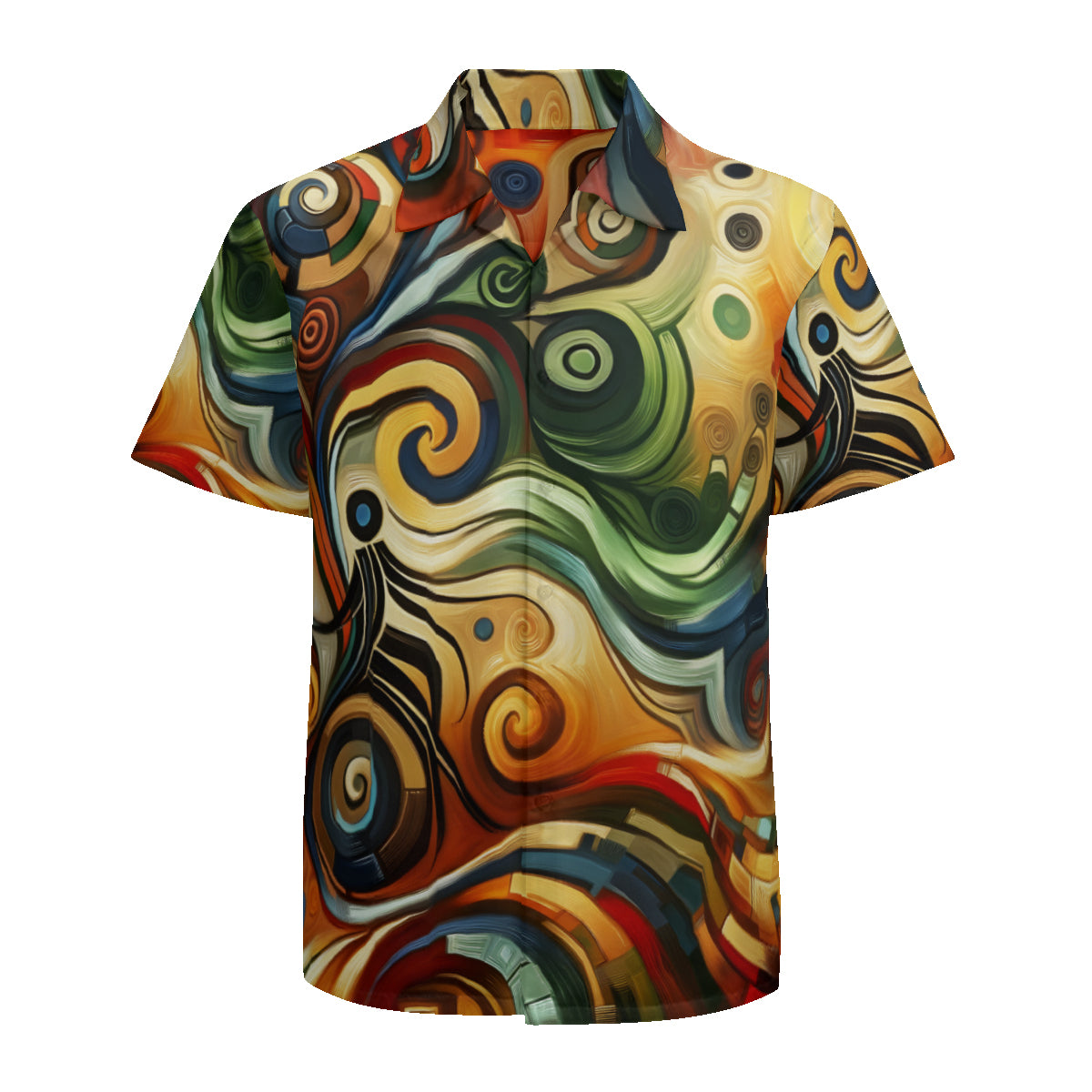 Abstract Swirling Afrocentric Short Sleeves Men's Shirt