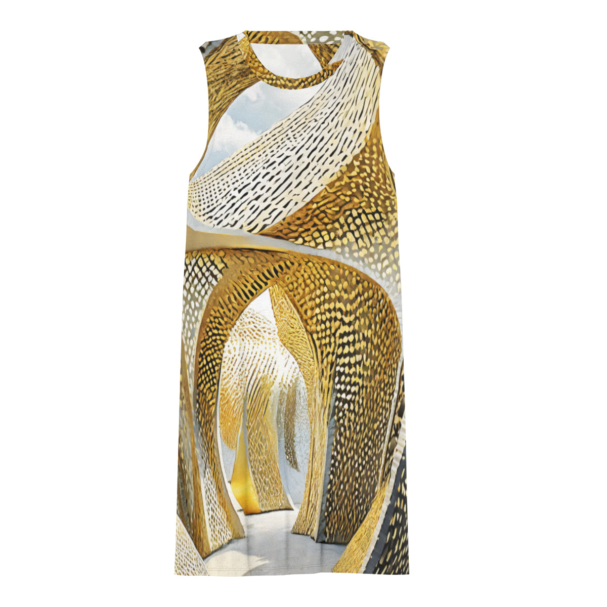 Golden Archtectural Design Women's Casual Dress | Polyester
