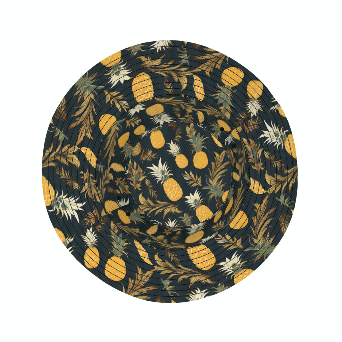 Golden Pineapple Double-Sided Unisex Polyester Bucket Hat