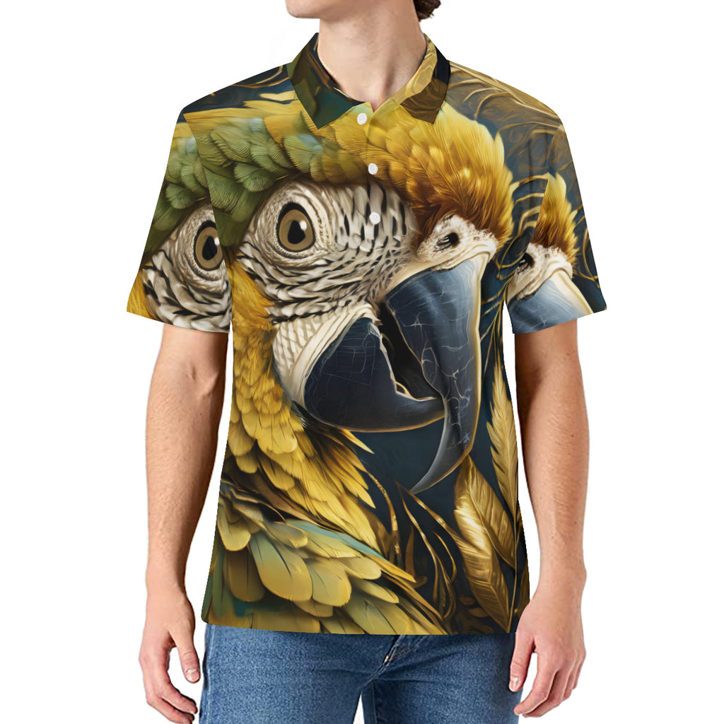 Parrot Men's Premium European Size POLO Shirt | 95% Polyester+5% Spandex
