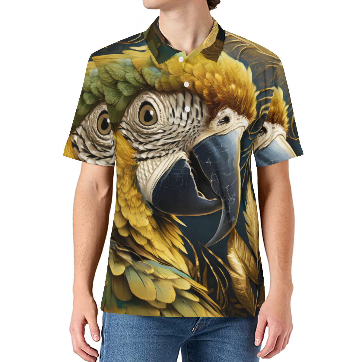 Parrot Men's Premium European Size POLO Shirt | 95% Polyester+5% Spandex